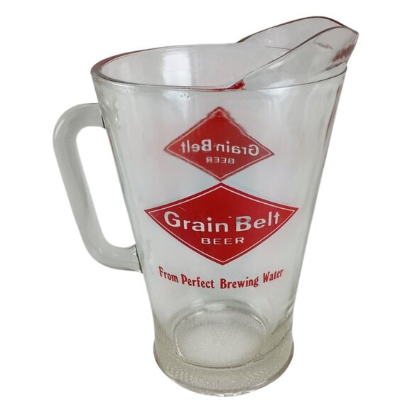 Grain Belt Beer 'From Perfect Brewing Water' 9" Glass Pitcher 1970s Vintage - Picture 1 of 6